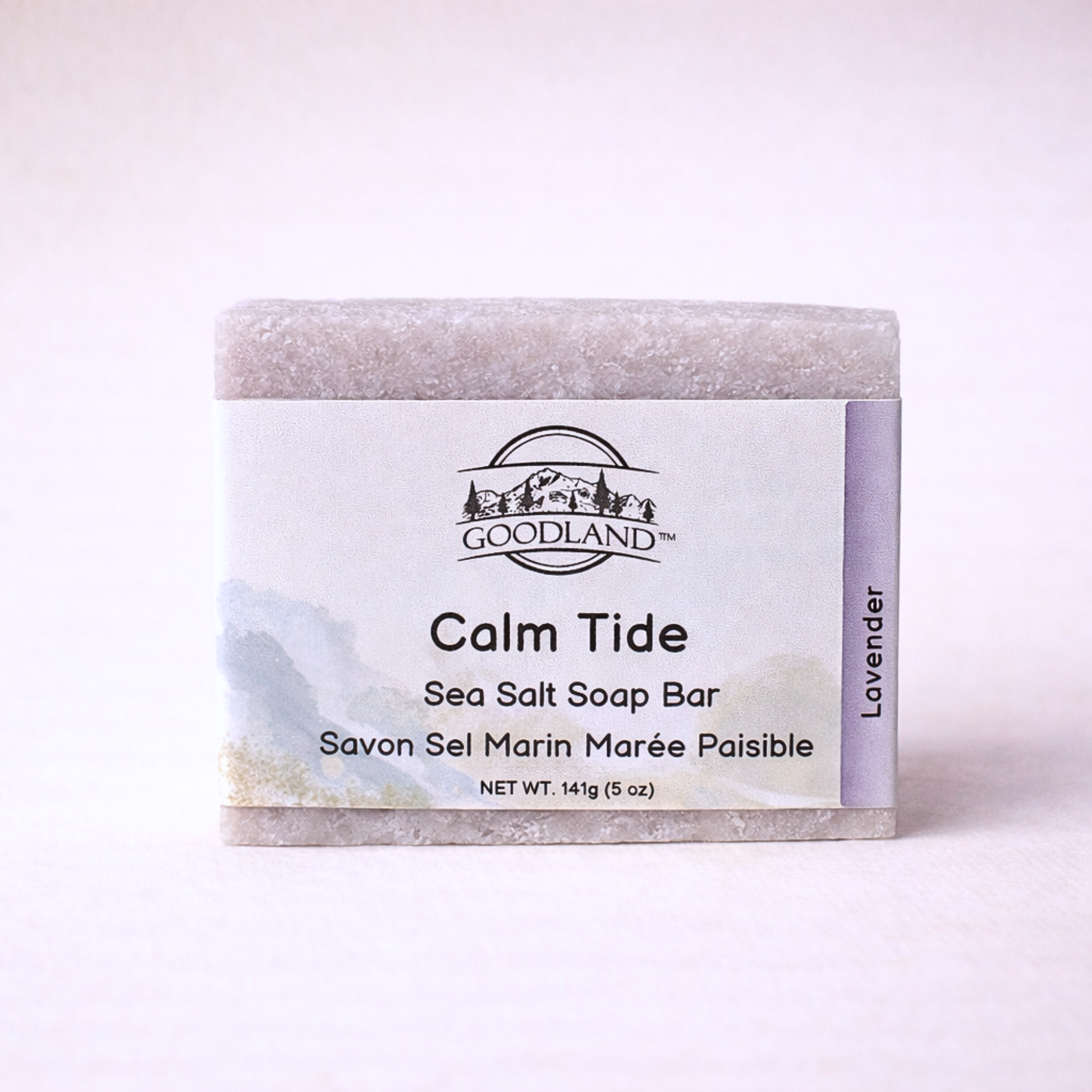 Goodland Calm Tide Sea Salt Soap Bar on a light background