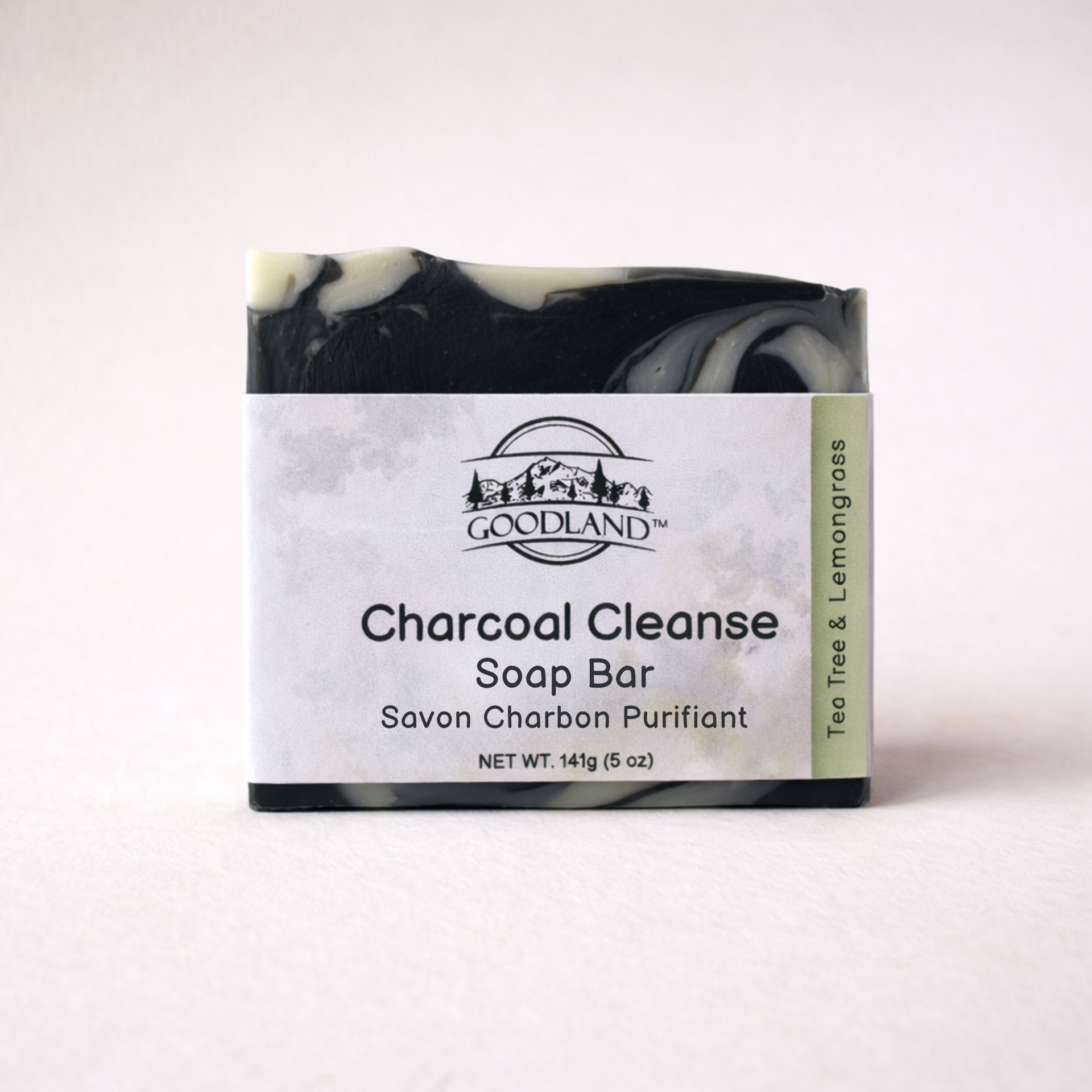 Goodland Charcoal Cleanse Soap Bar on a white background