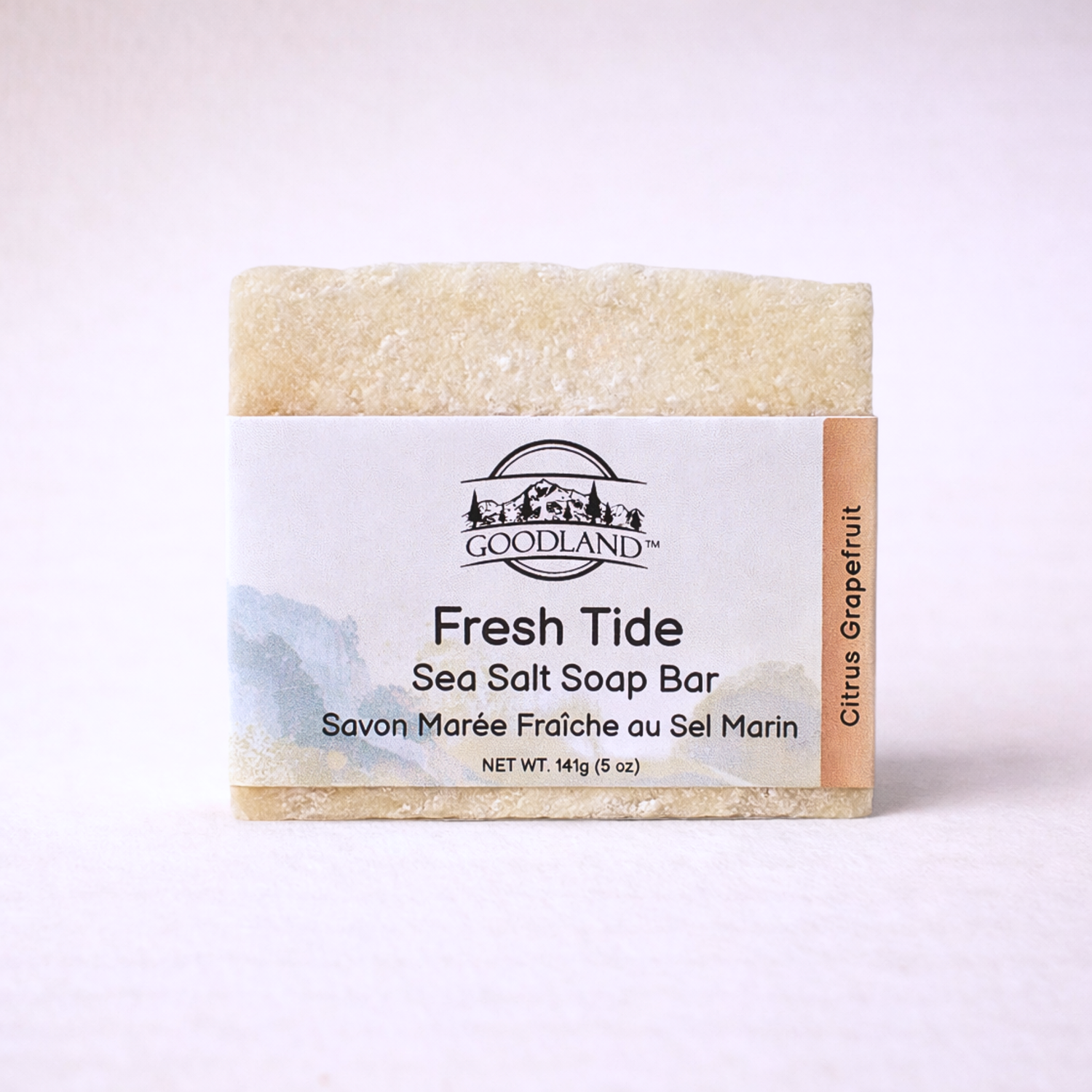 Goodland Fresh Tide Sea Salt Soap Bar on a light background